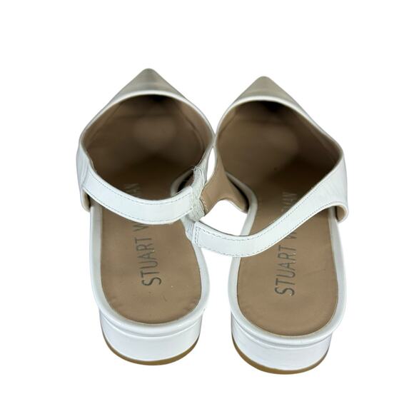 Stuart Weitzman White Patent Leather Slingback Pumps Size 8B Low Heel Dressy - Picture 4 of 9